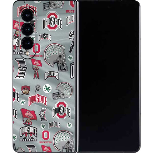 Ohio State University Pattern Galaxy Z Fold4 5G Skin